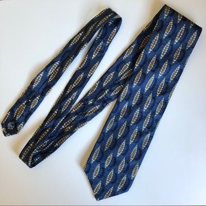 3/$30💚Vogue Italia blue and brown pattern silk tie mens